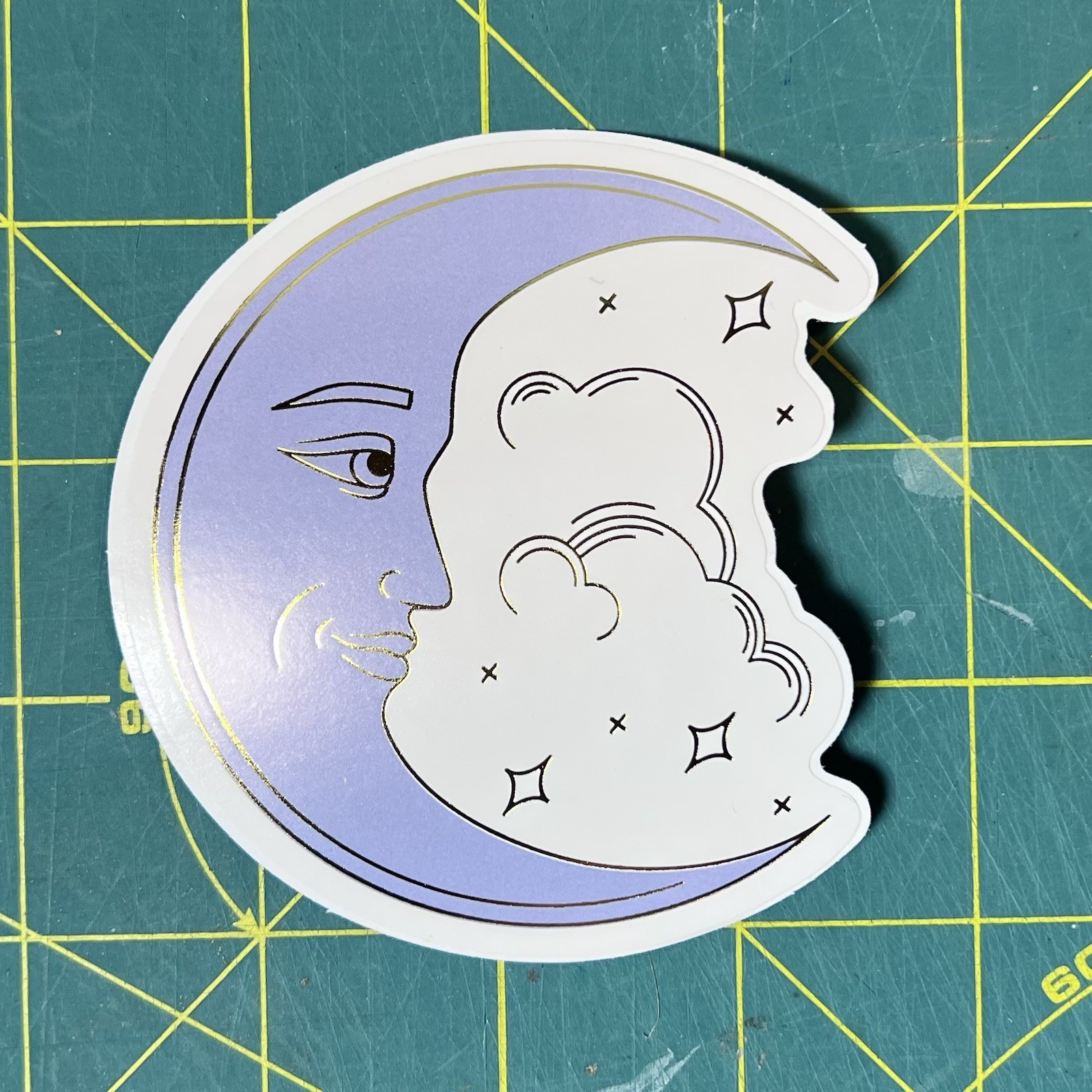 Moon Vinyl Diecut Sticker UV Fade Resistant Dishwasher Safe 3.5” X 3.5”