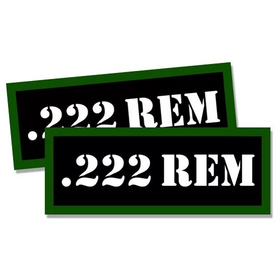 222 REM Ammo Can Labels Sticker Decals Ammunition (2 pack)