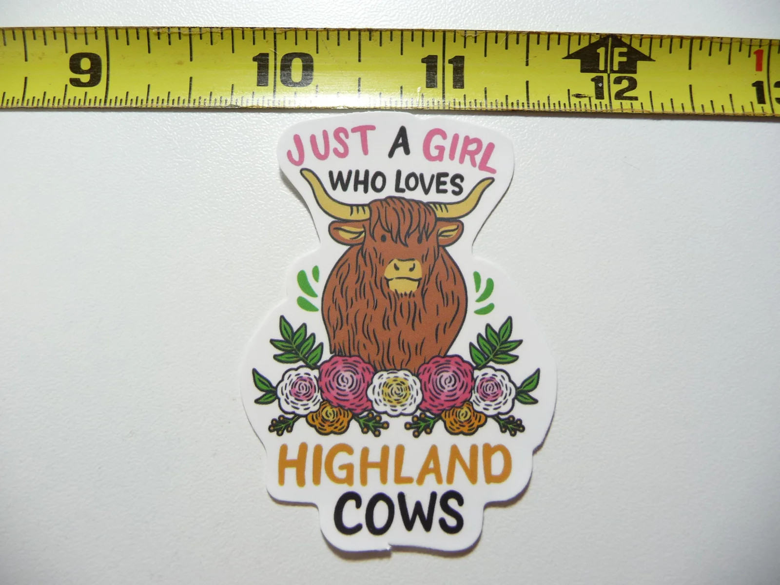 HIGHLAND COW CATTLE GIRL WHO LOVES SMALL STICKER DECAL FARM RANCH LIVESTOCK