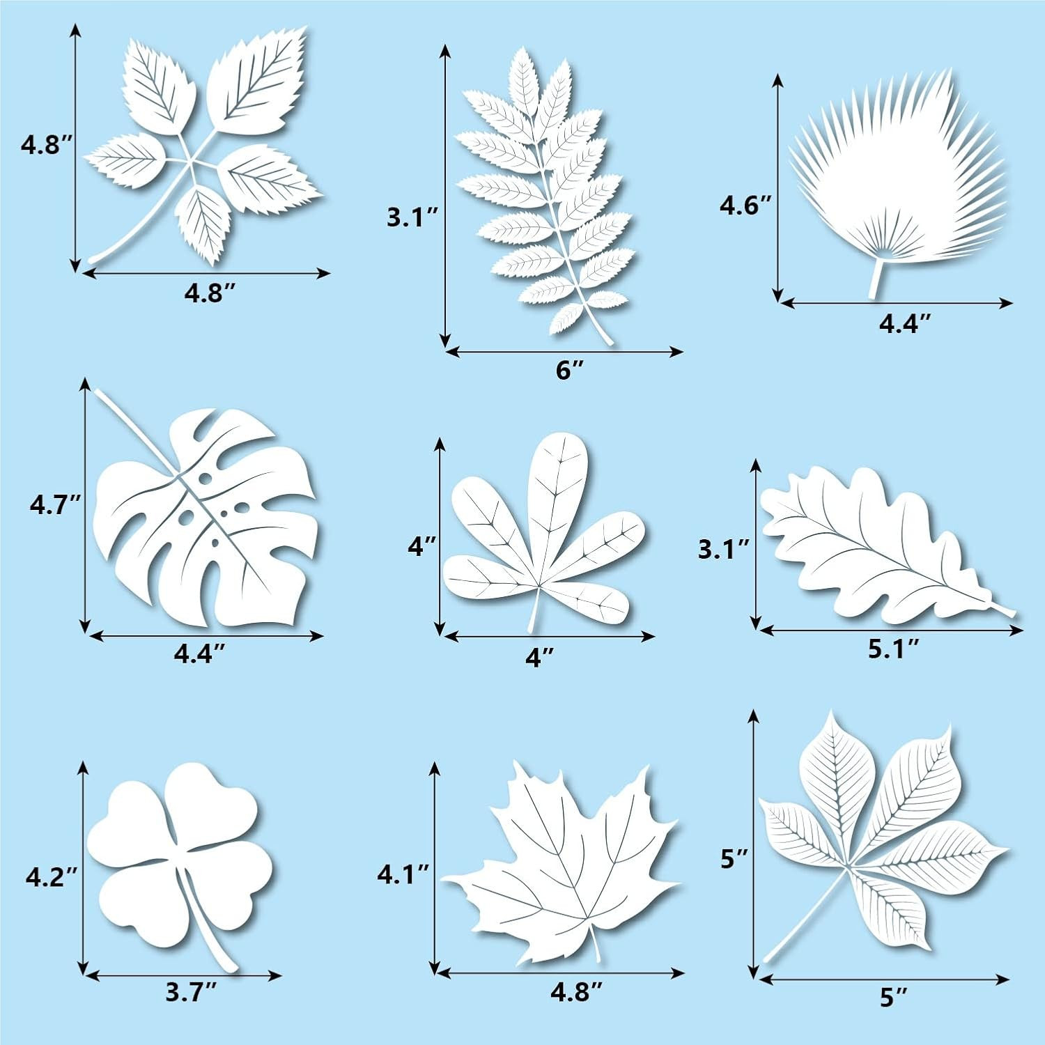 FINGOOO Window Decals for Bird Strikes,52 Pieces Large Leaf Shape anti Collision