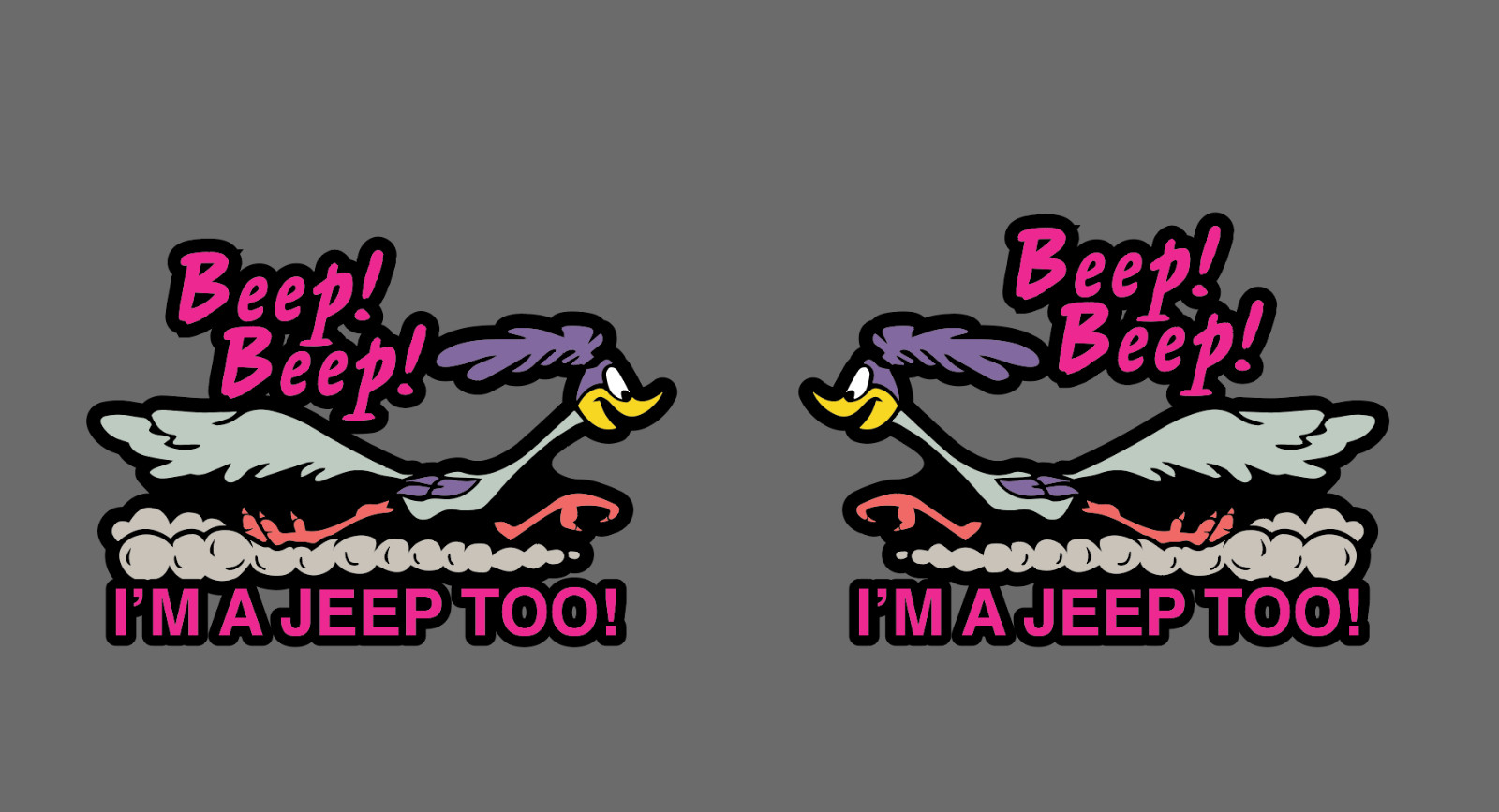 CUSTOM RoadRunner Dust Vinyl Decal Automotive Cut Hot Rod Cool Sticker 2 for 1