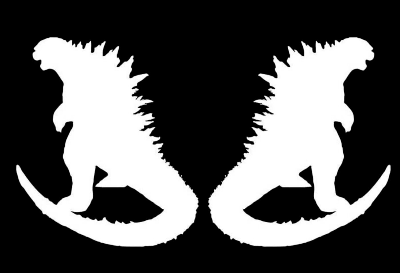 Godzilla Graphic Two 6″ White Vinyl Decals Car Truck Windows Laptop Tablet