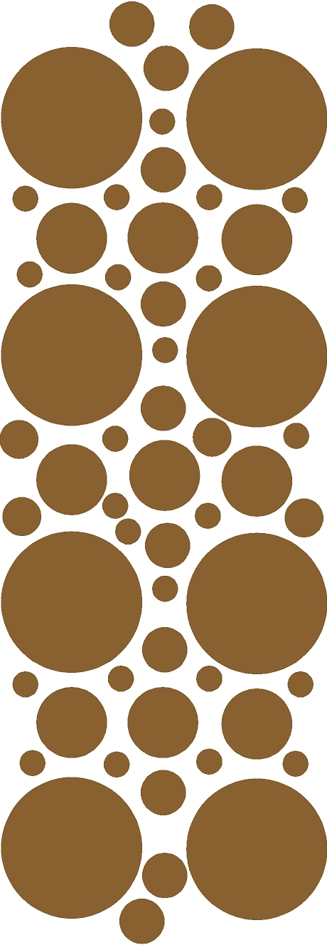 55 Piece Polka Dots Vinyl Decals Home Décor – Brown – Various Sizes