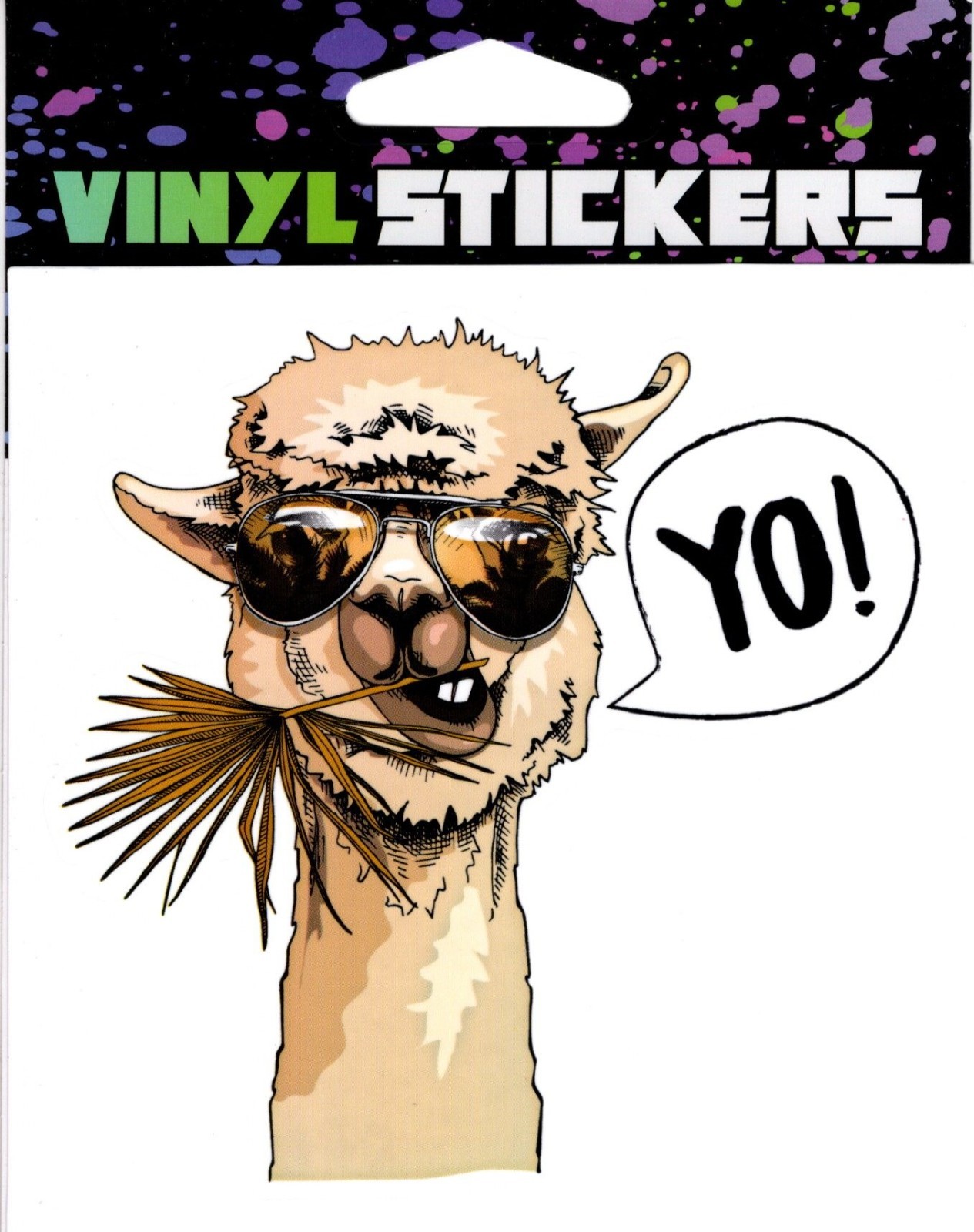 Llama saying “YO” Vinyl Sticker – 4.25in x 4.25in