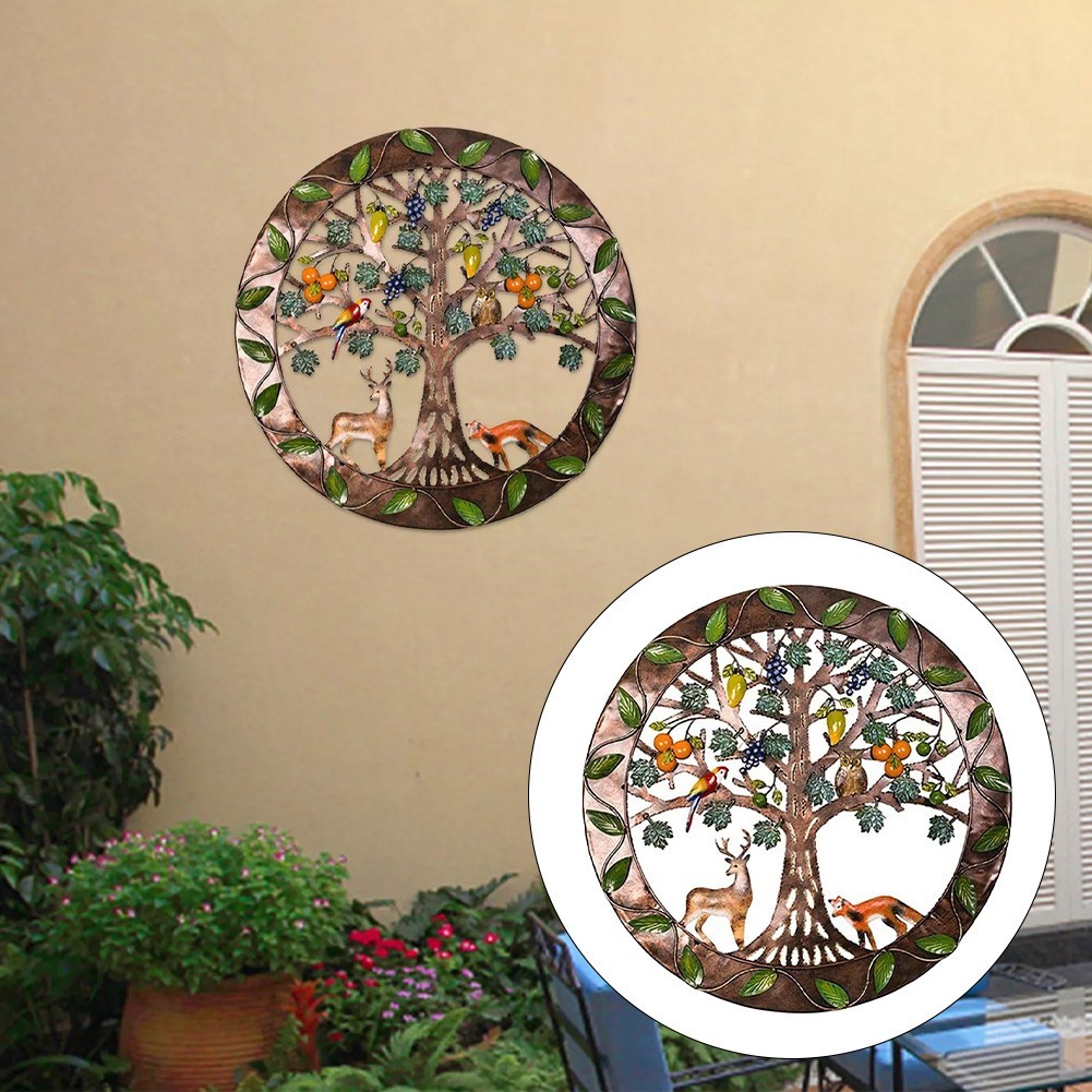 Lively Outdoor Indoor Tree Metal Wall Art Decor Vibrant Hanging Design