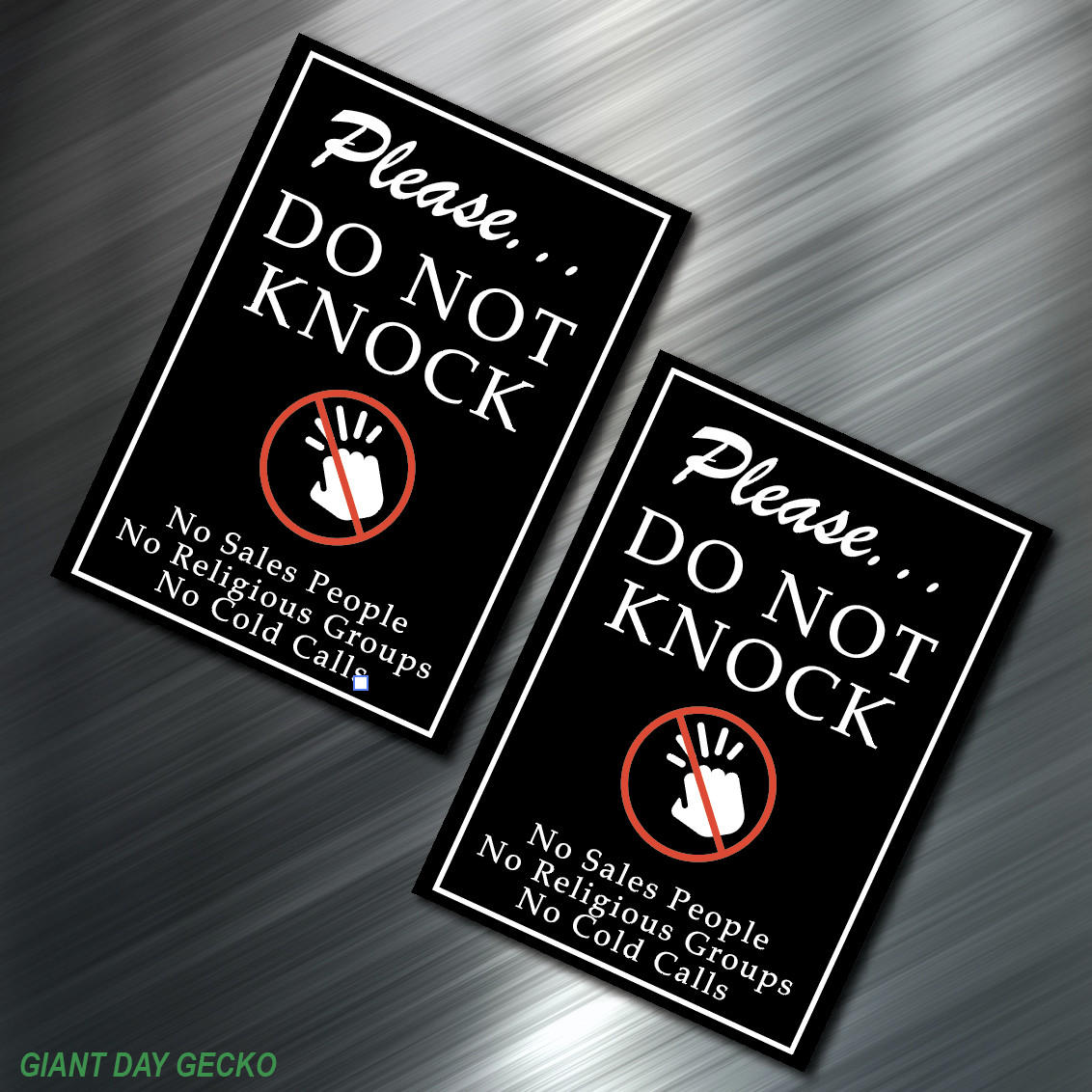 (2) TWO Please Don’t knock No sales Home Business Tienda Decal Sticker Car New