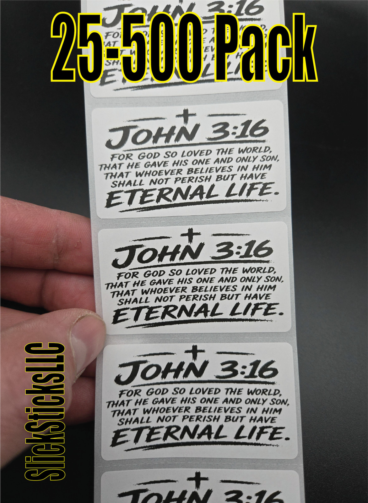 John 3:16 25-500pcs stickers bulk decals labels God so loved the world religious