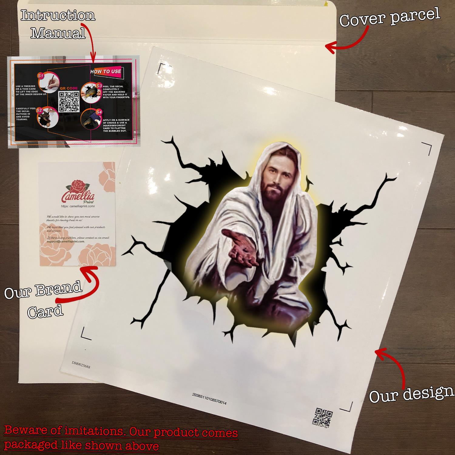 Jesus Give Hand Window Stickers Fun Car Decal Jesus Wal Waterproof High Quality