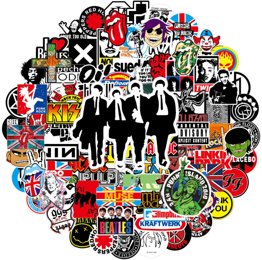US 100PCS Rock Band Stickers Lot Punk Music Heavy Metal Bands Sticker Decal