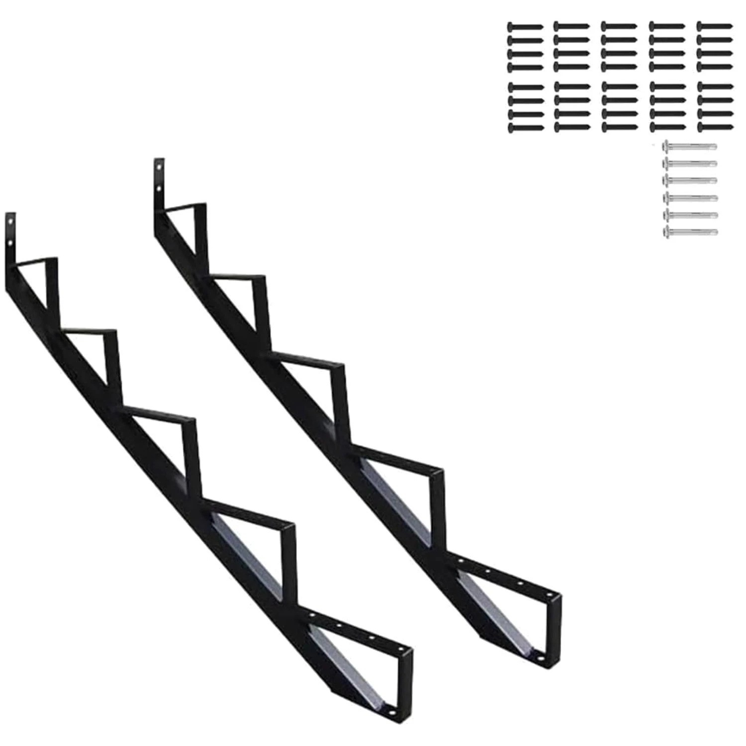 Black Steel Stair Stringers 5 Step 2 Pack/-$