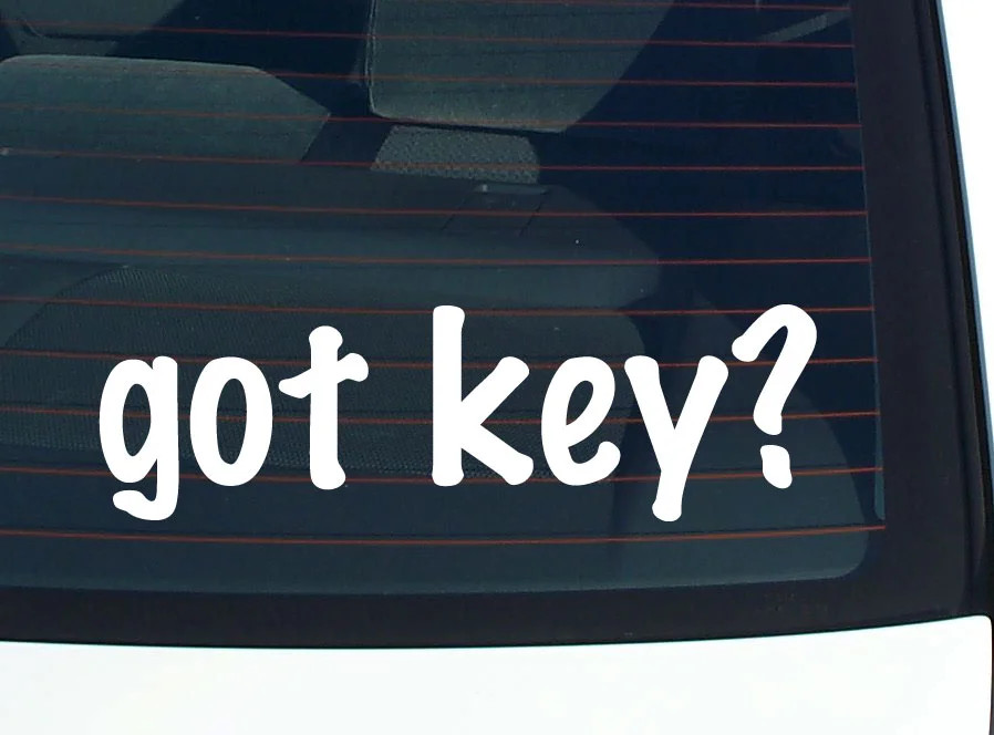got key? FUNNY VINYL CAR DECAL STICKER FAMILY LAST NAME