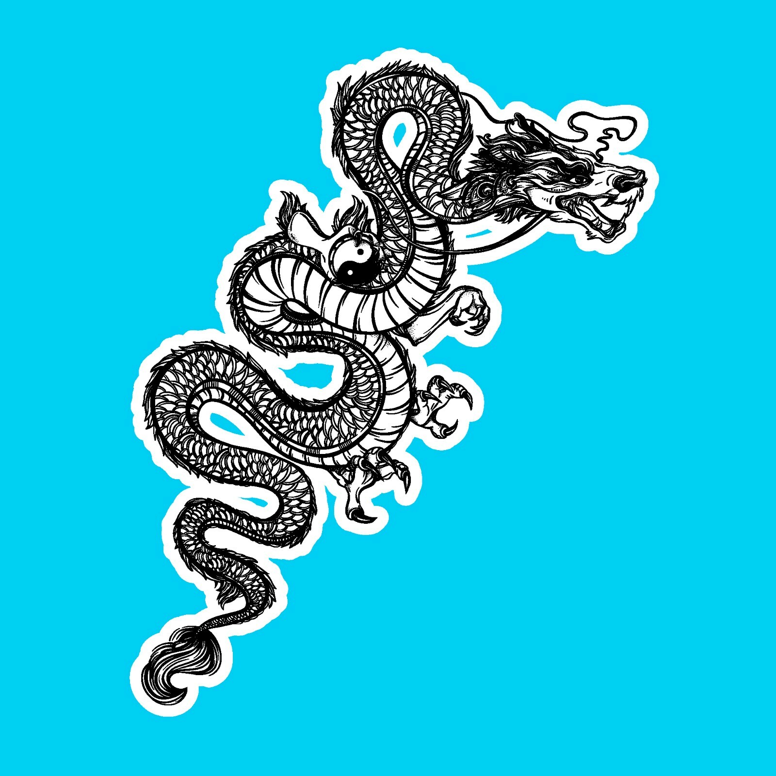 Pro Custom ‘THE DRAGON’ Guitar Decal Sticker Fits All Guitars 3 Colour Options