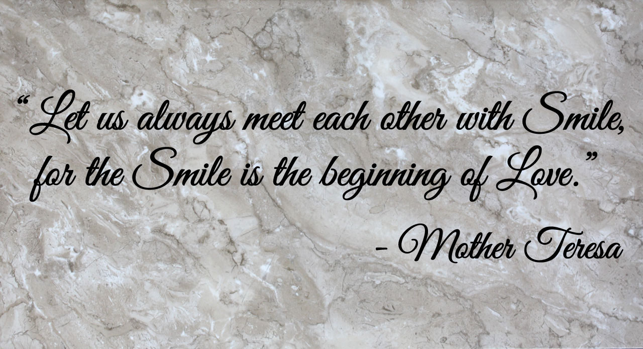 Mother Teresa Meet with a Smile Wall Quote Vinyl Sticker Decal (e)