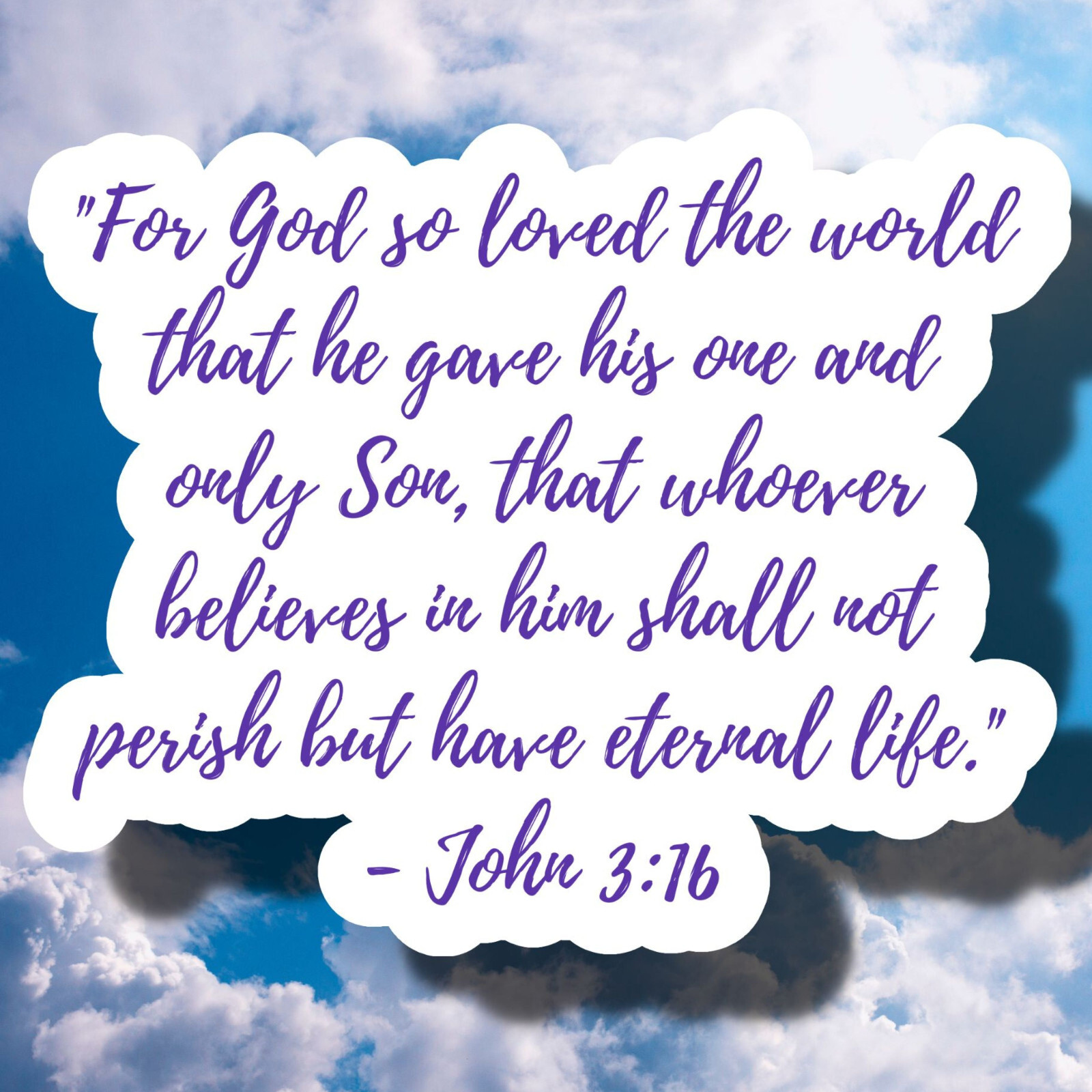 John 3:16 For God So Loved The World Bible Verse 3″ Vinyl Sticker