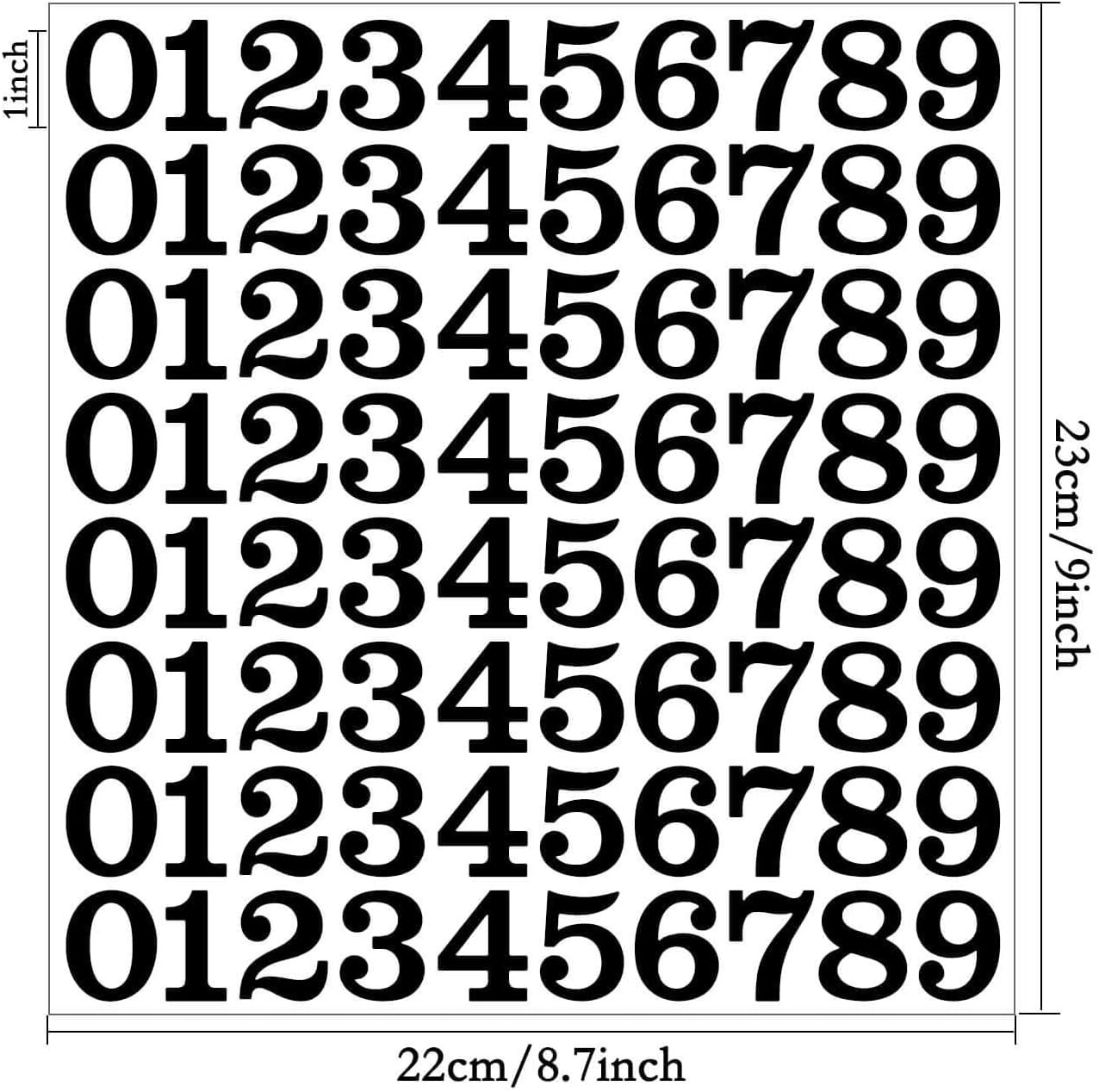 800 Pcs 1 Inch Number Stickers,10 Sheets Vinyl Waterproof Mailbox Numbers,Self-A