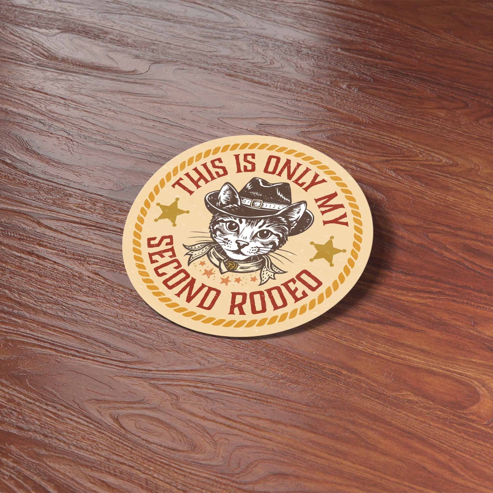 This is Only My Second Rodeo Sticker – Funny Cat Decal for Laptop & Water Bottle