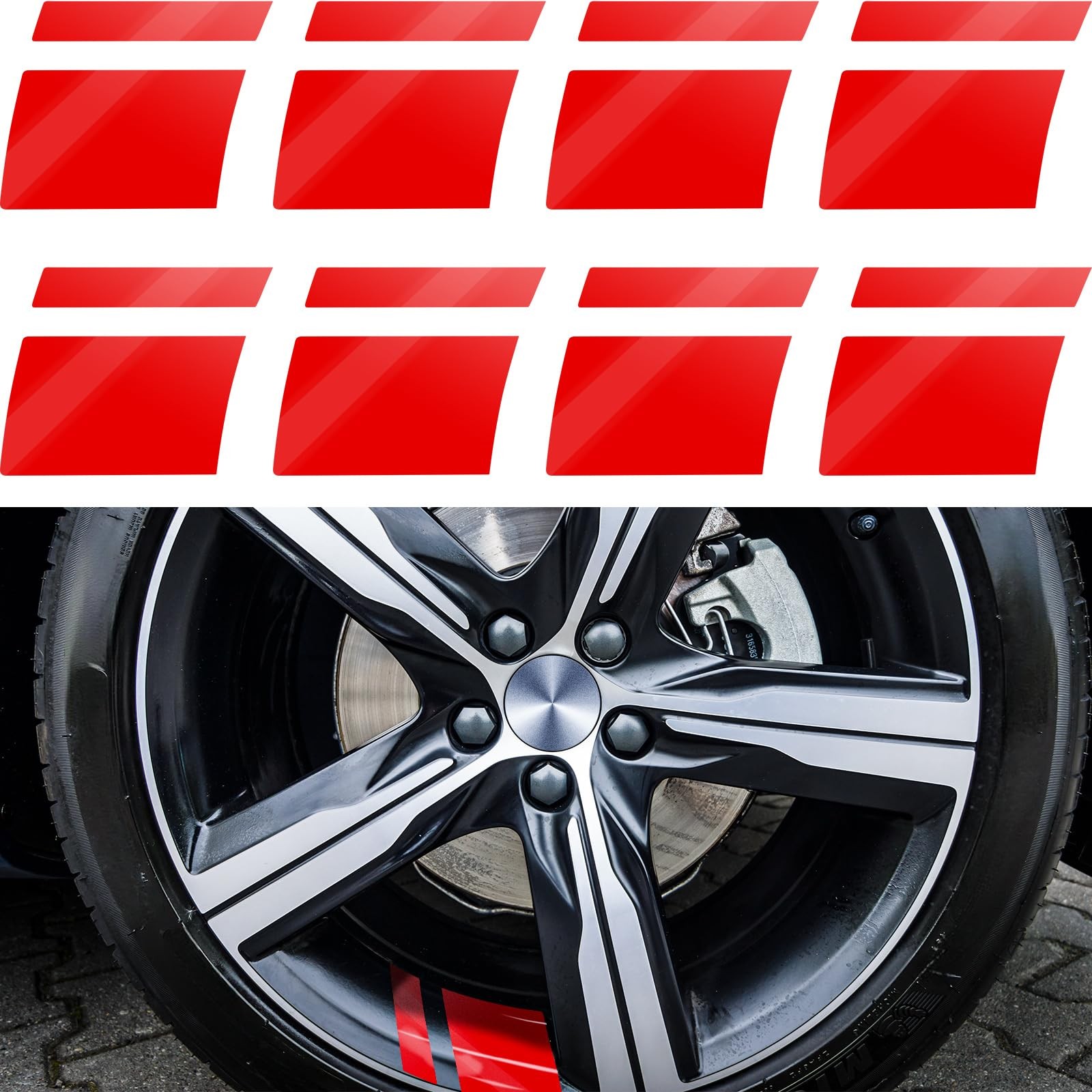 8 Pcs Wheel Rim Decal Stripes Car Decals for 18-21 Inch Wheels Reflective Car…