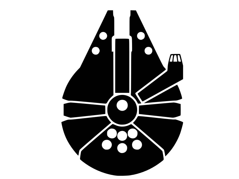 Millenium Falcon silhouette Star Wars Vinyl Decal hi quality CHOOSE SIZE COLOR