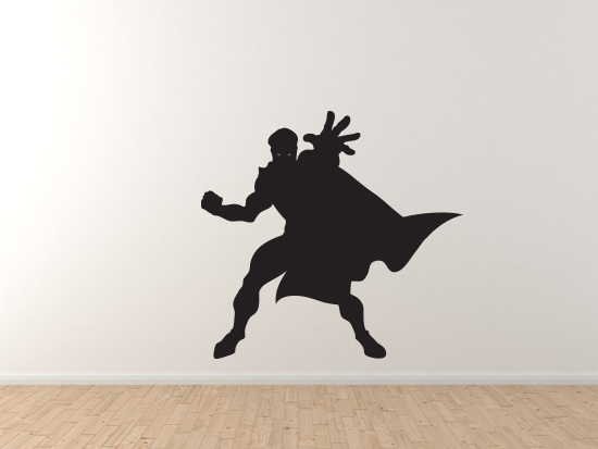 Comic Book Style – Super Hero Silhouette Power Version 4 – Vinyl Wall Decal