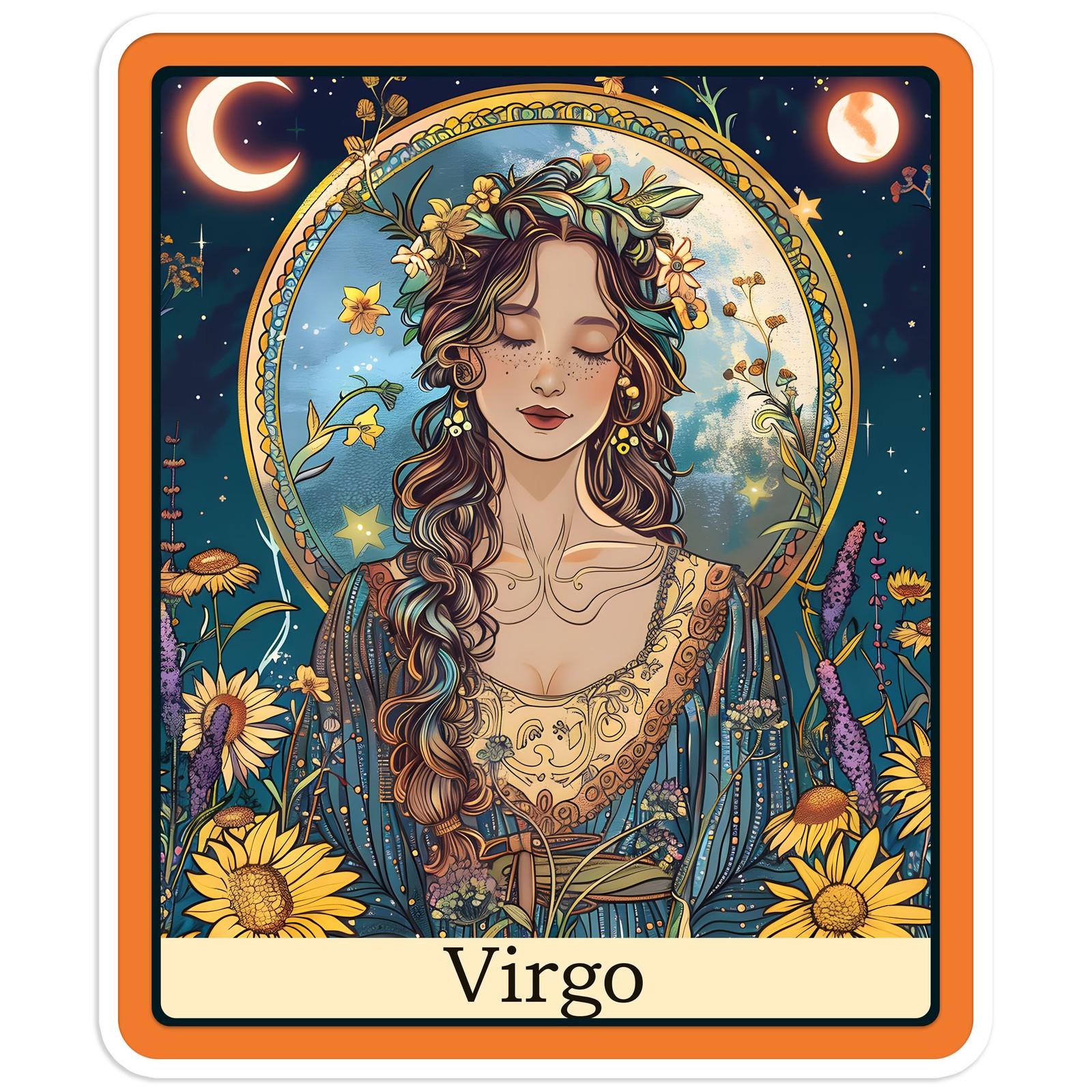 Virgo Zodiac Tarot Card – Vinyl Decal Sticker – Car Window Laptop – #1996