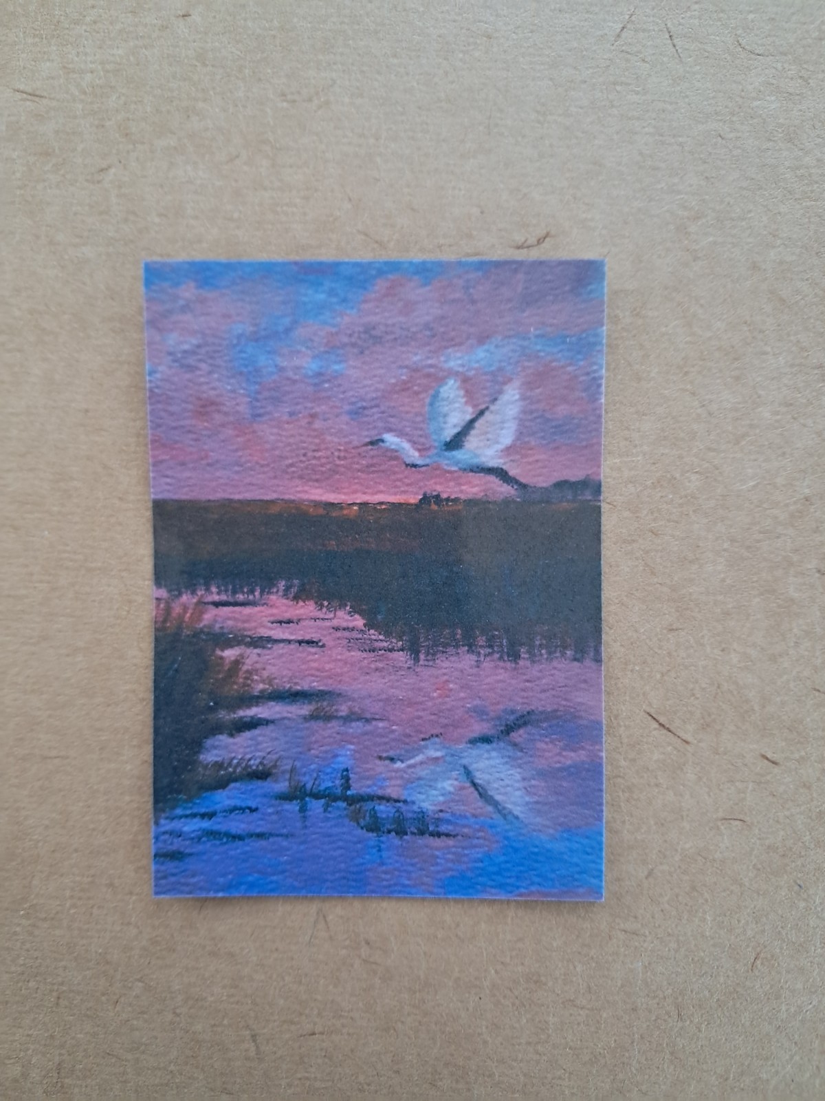Sticker Bird Pink Sky Mini Painting Original Artwork Vinyl | Heartandhorizonart