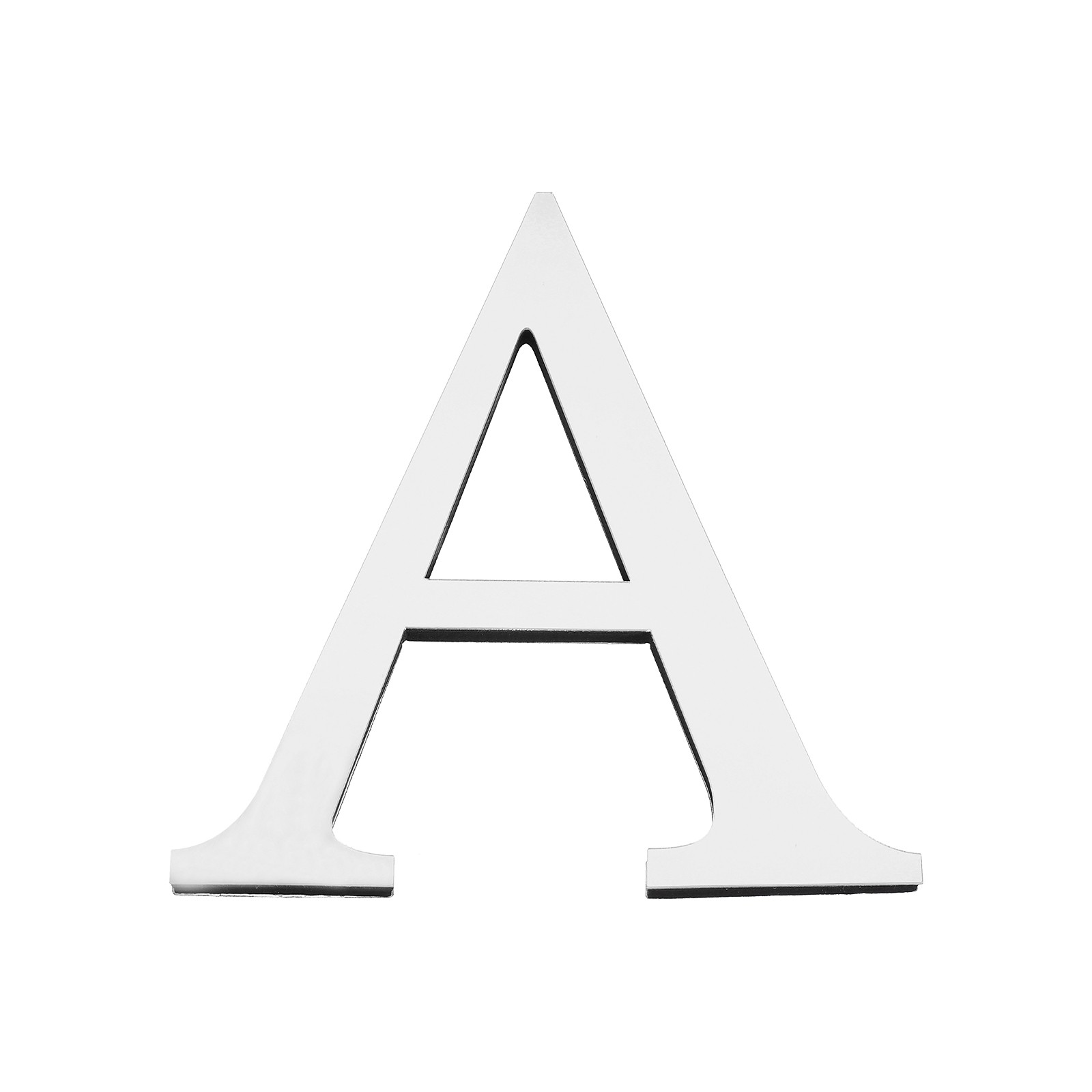 7.87 Inch 3D Acrylic Alphabet Mirror Wall Stickers Letter A Silver