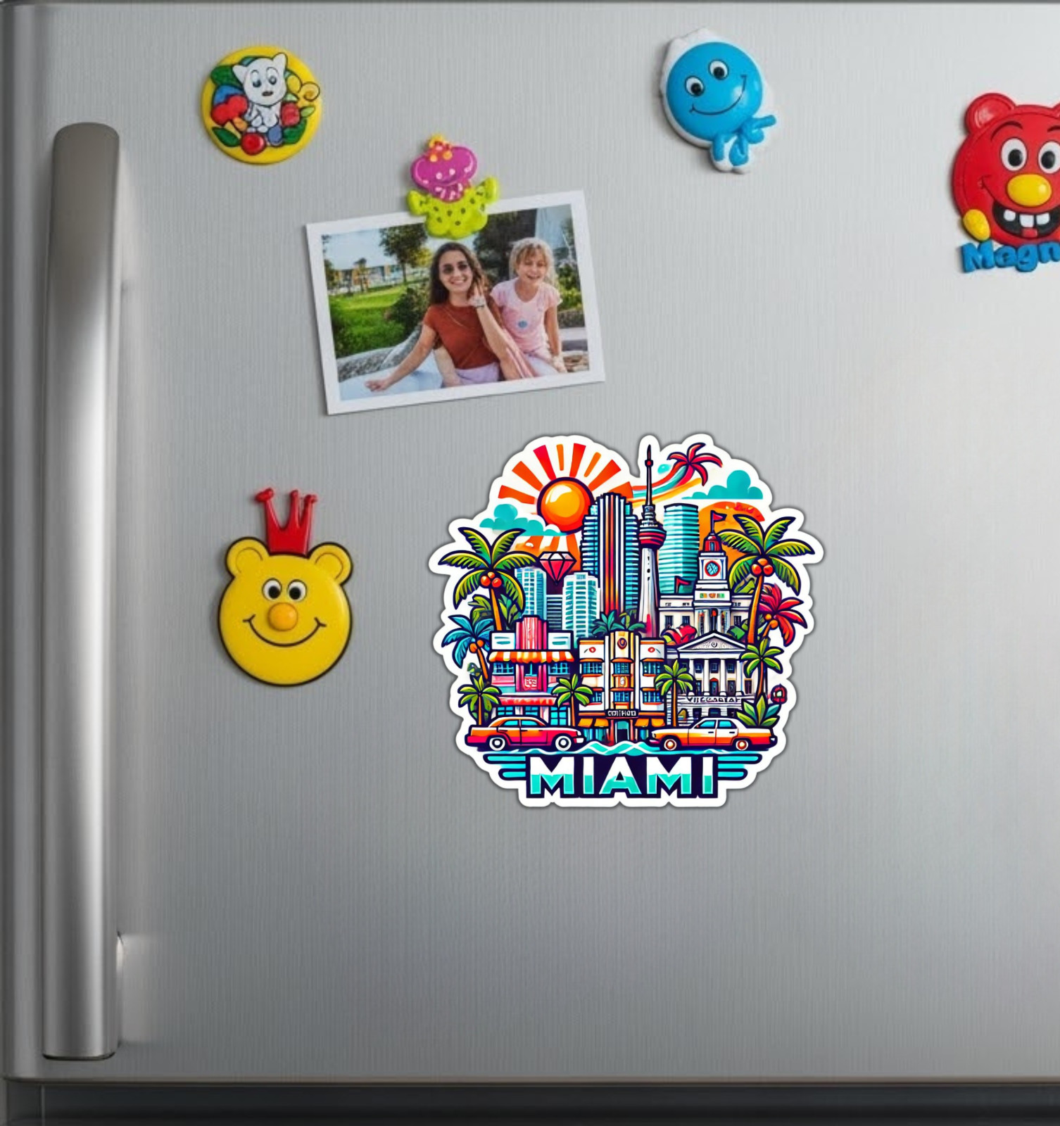 Miami Florida Fridge Magnet or Laptop Sticker
