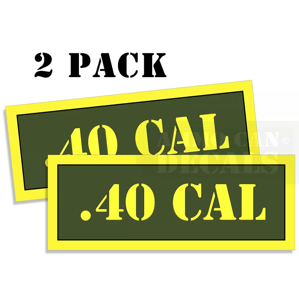 40 CAL Ammo Can Label Stickers Decal Ammunition (2 pack)