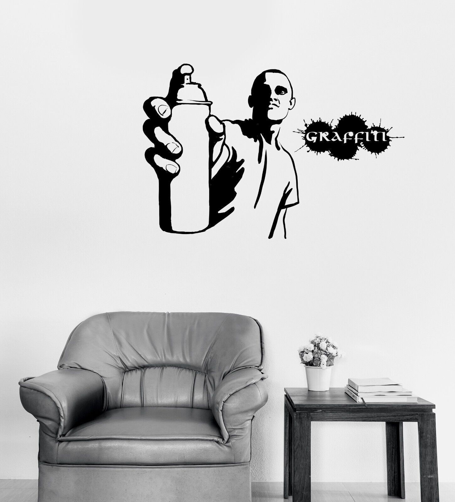 Vinyl Wall Decal Graffiti Man Spray Street Art Picture Urban Decor (n1877)