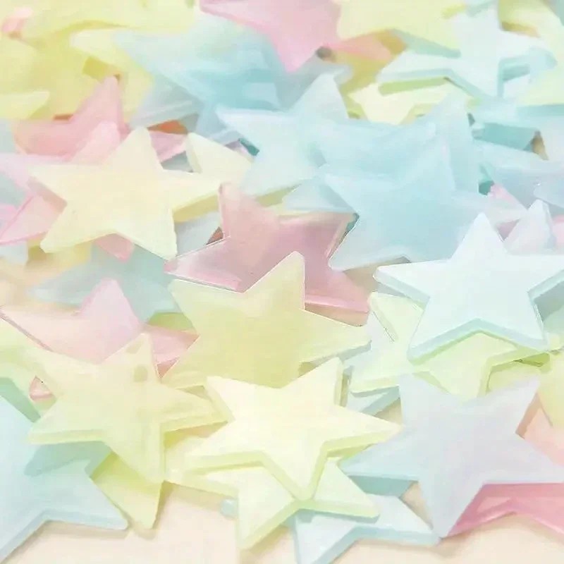 3D Luminous Glow In The Dark Fluorescent Decals Star Wall Stickers
