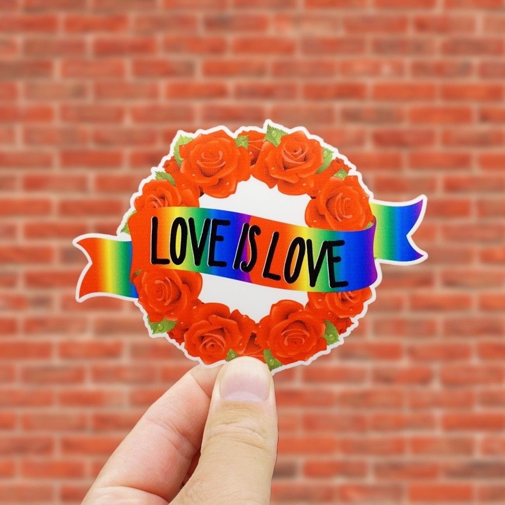 Love Sticker, Includes Two (2) Stickers, Gay, Gay Pride, LGBT, LGBTQ