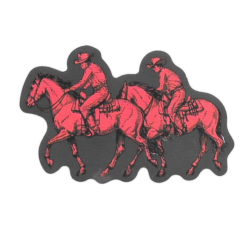 Cowboy Partners Vinyl Sticker Western Riders Decal Horseback Duo Old West Art