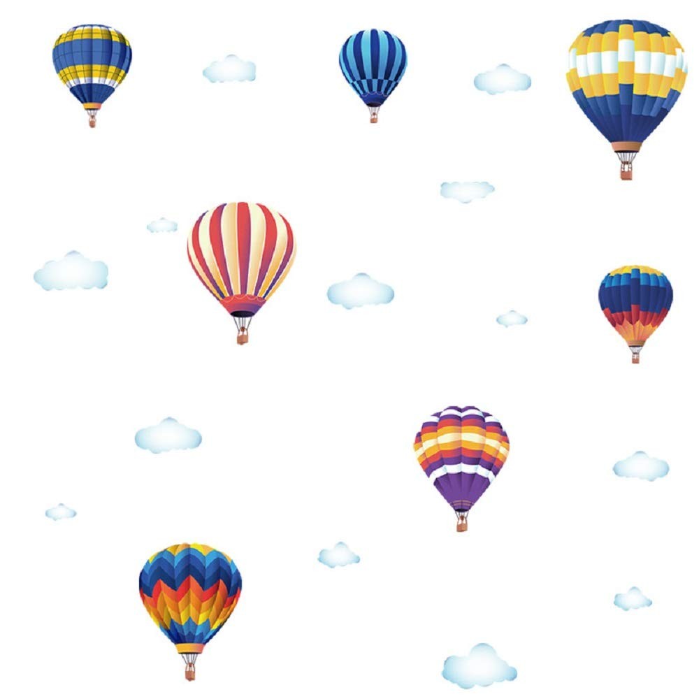 Amaonm Rainbow Hot Air Balloon Wall Decals