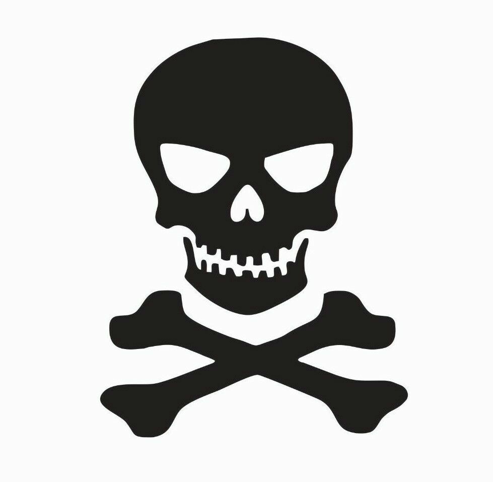 Skull and Crossbones Vinyl Die Cut Car Decal Sticker – FREE SHIPPING-