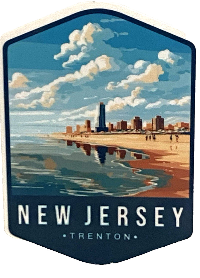 NEW JERSEY Trenton Sticker *NEW* Measures 2″ x 3″