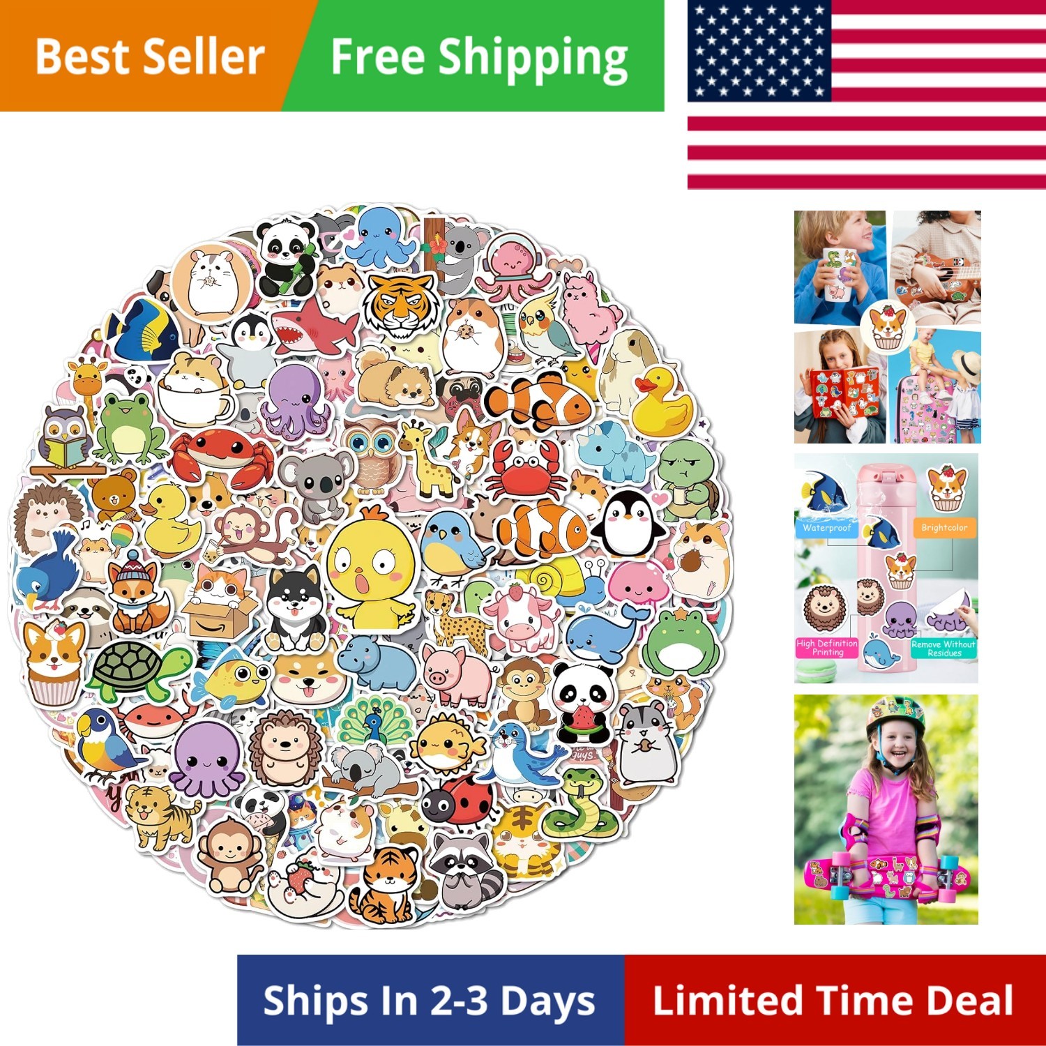 600 Pcs Stickers for Kids, Cute Water Bottle Stickers for Kids Waterproof, Vi…