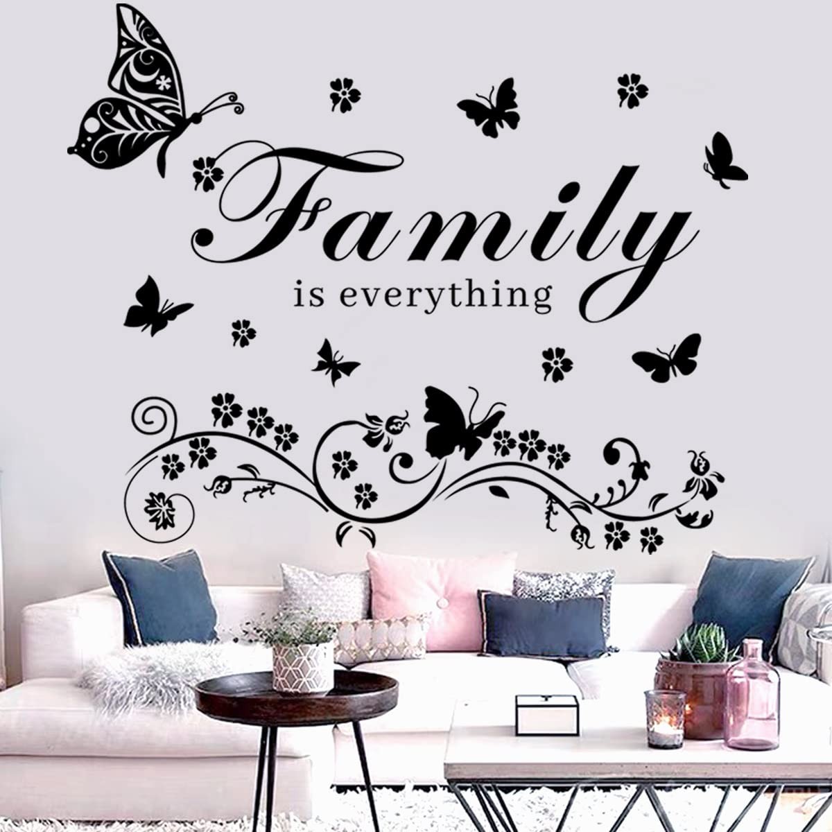 Family Wall Art Decal – Removable Wall Stickers Quotes ‘Family is Everything’…