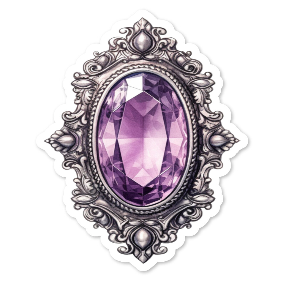 Crystal Amethyst Vinyl Sticker, Scrapbook, Water Bottle, Laptop, Collectible