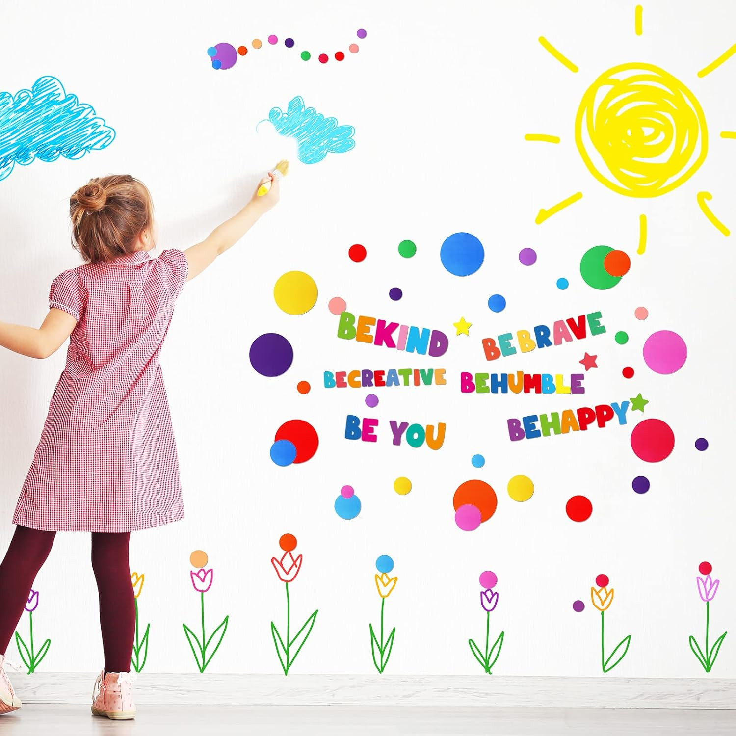 332 Pieces Polka Dots Wall Decals for Classroom Kids Wall Sticker Inspirational