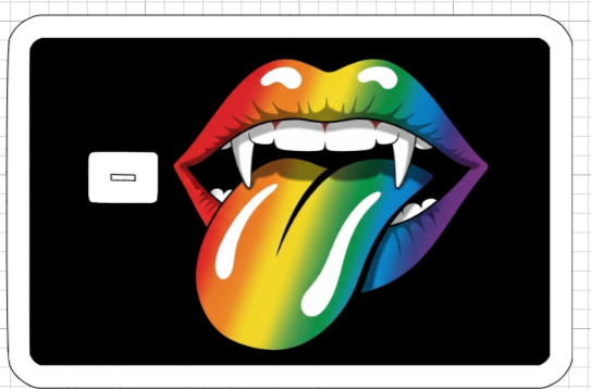 Vampire Lips Credit Debit Card Skin ATM Sticker Kiss Horror Rolling Stones USA