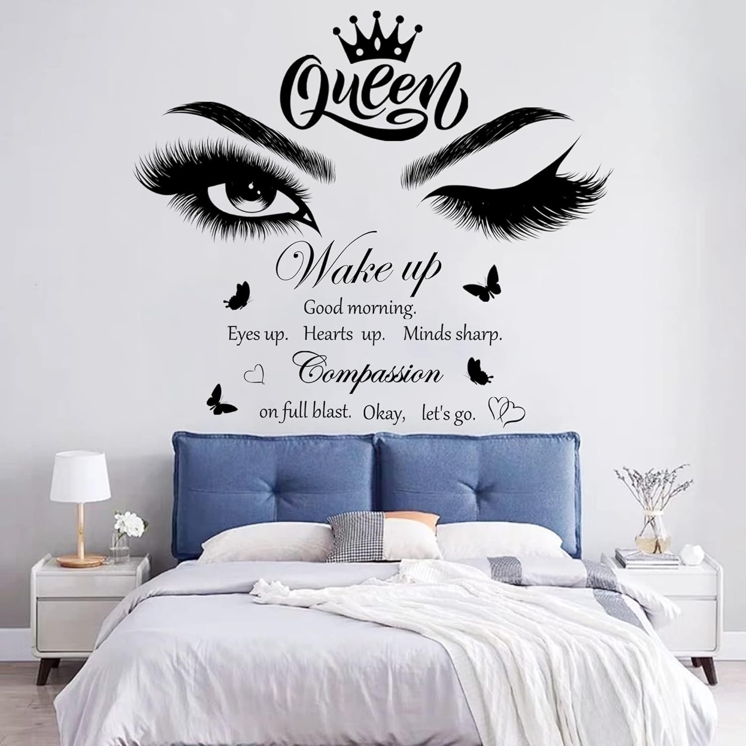 Inspirational Quotes Wall Decals Vinly Beauty Eyes Eyelash Wall Sticker Motivati