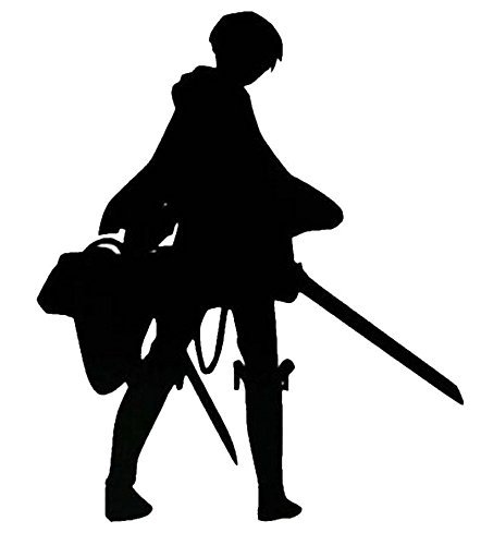 Anime Attack On Titan Levi Ackerman, Black 22 Die living room decal sticker