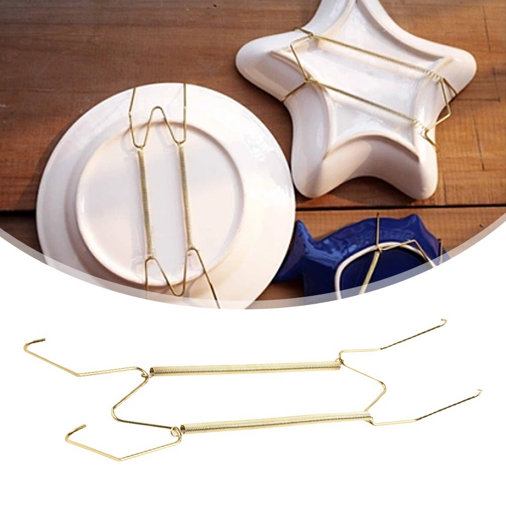5 Sizes Wall Display Invisible Dish Hangers Adjustable Plate Spring Holder New