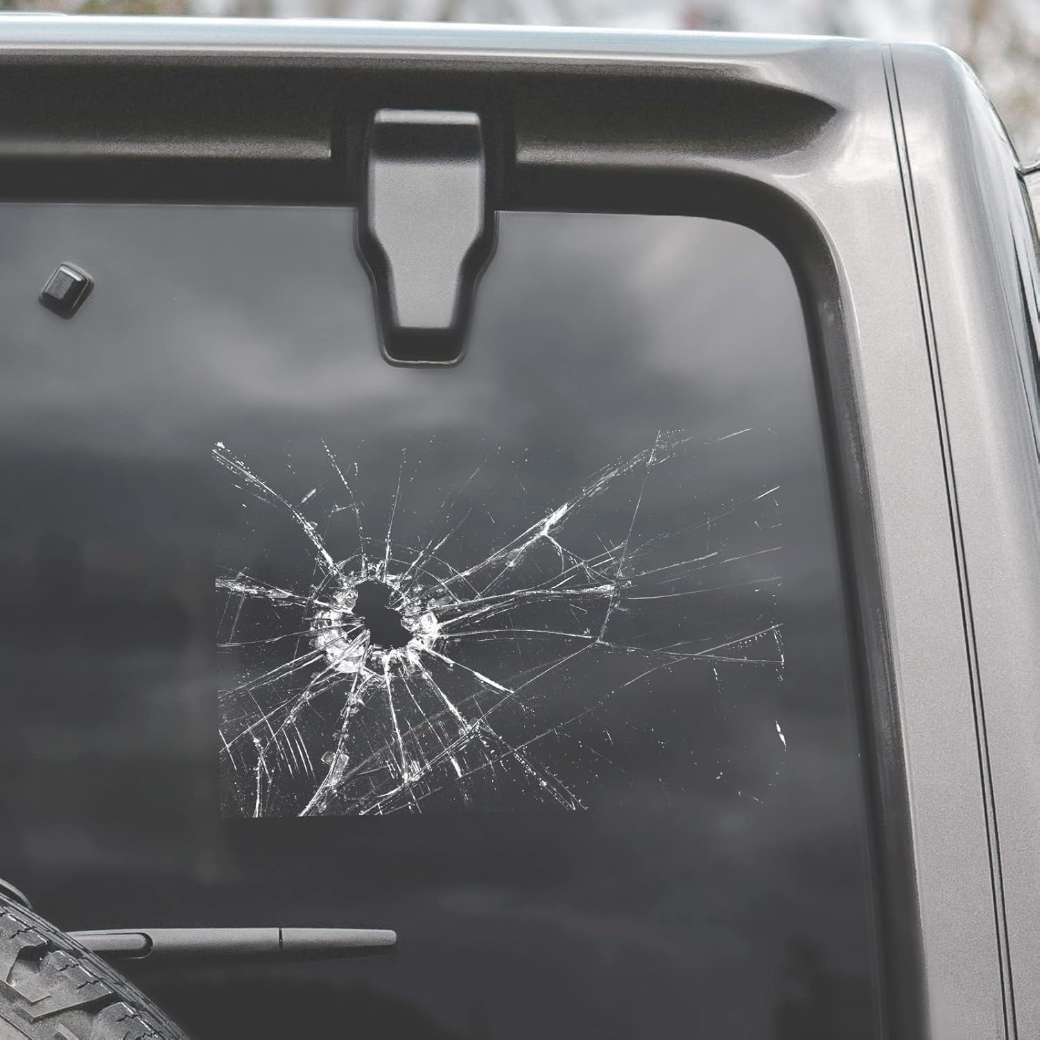 7.5″ Broken Glass Decal – 3 Pack Waterproof Reusable Broken Screen Prank Sticker