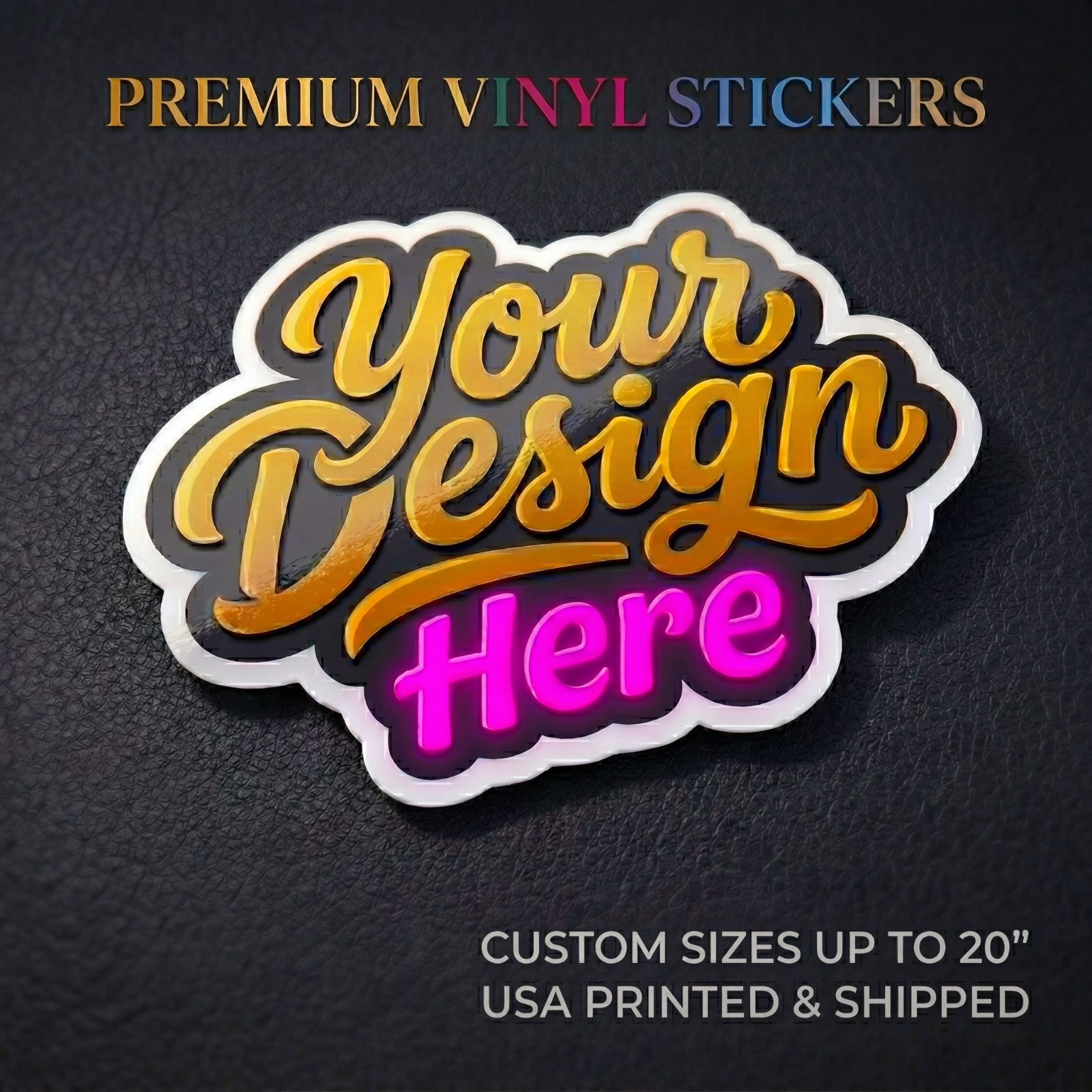 Custom Vinyl Stickers Decals Any Shape Die Cut Logo Waterproof 2″-20″ USA