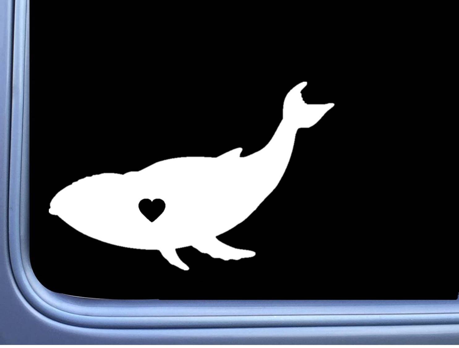 Whale Lil Heart L813 8 inch Sticker marine life humpback moby Decal