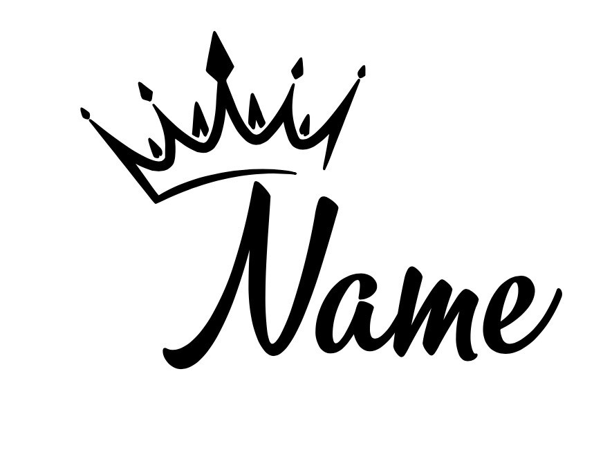 Custom Vinyl Name Crown Royal Lettering Decal Sticker Personalized Wall Window