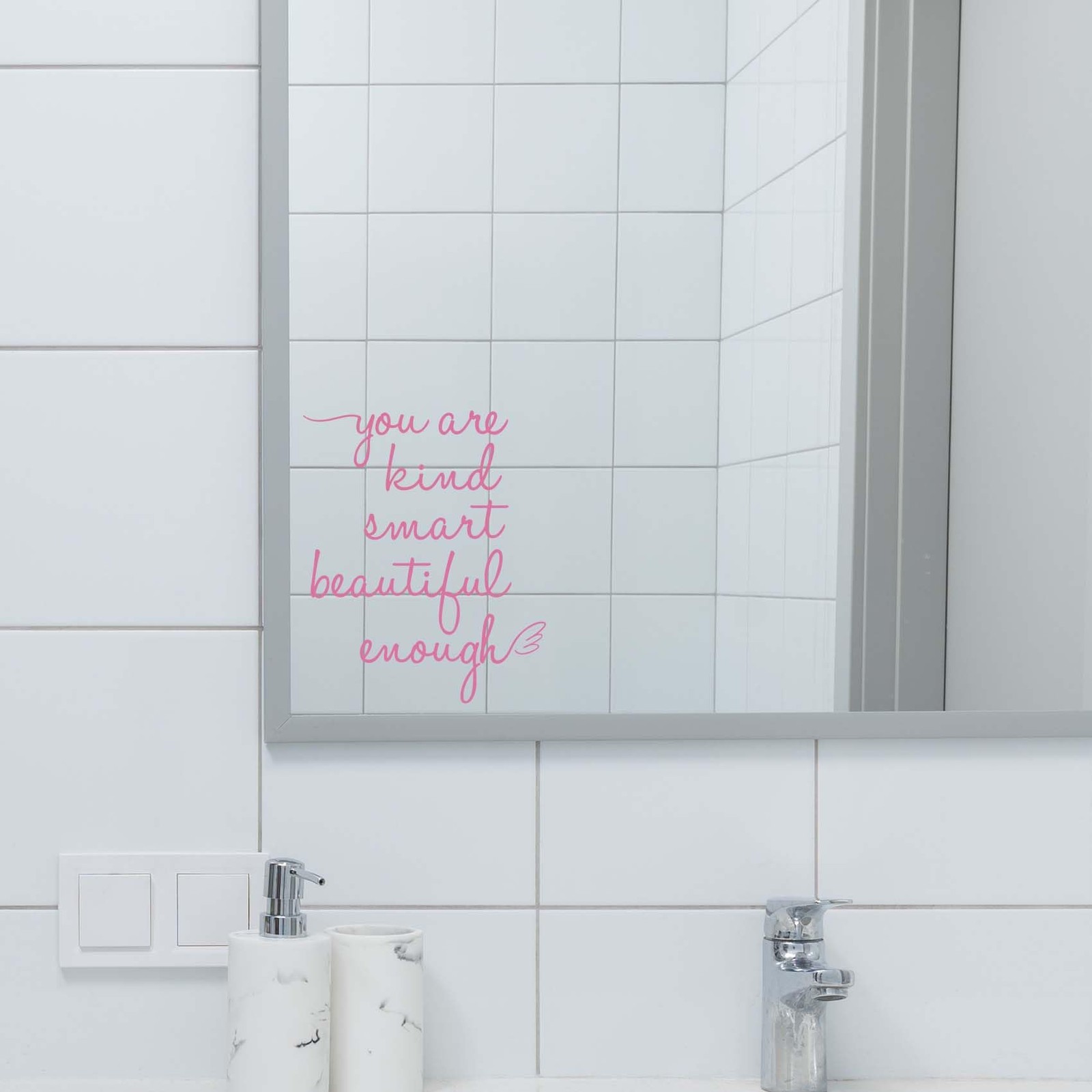 Affirmation Stickers You are Kind Smart Beautiful Enough, Mirror Wall Decor f…