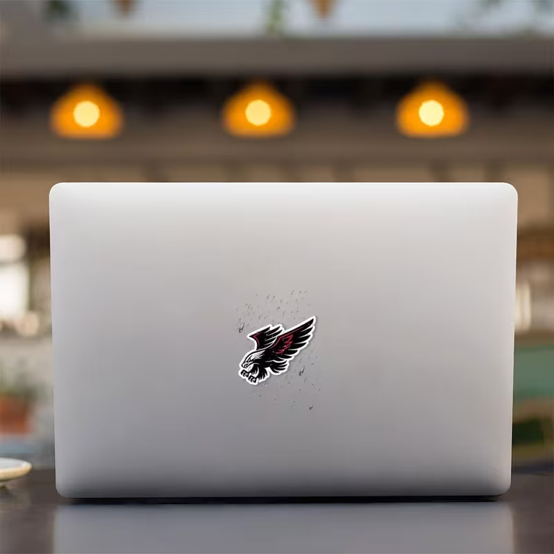 Soaring Hawk Vinyl Decal Sticker- Matte End, Self-Adhesive Dynamic Hawk Design|