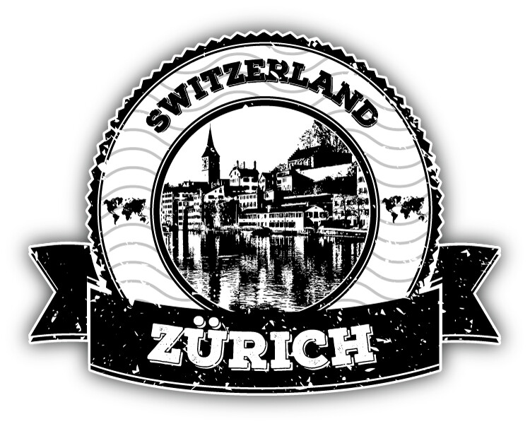 Zurich Switzerland Grunge Rubber Stamp Travel Car Bumper Sticker Decal